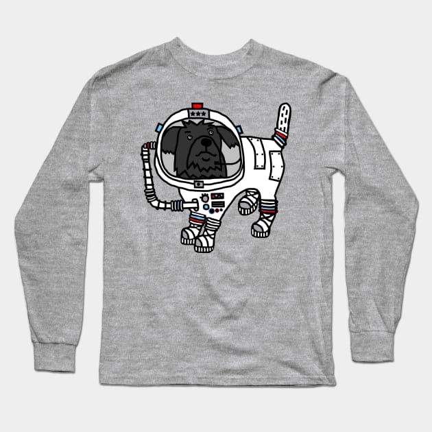 Sci Fi Dog Astronaut Space General Fergus Long Sleeve T-Shirt by ellenhenryart